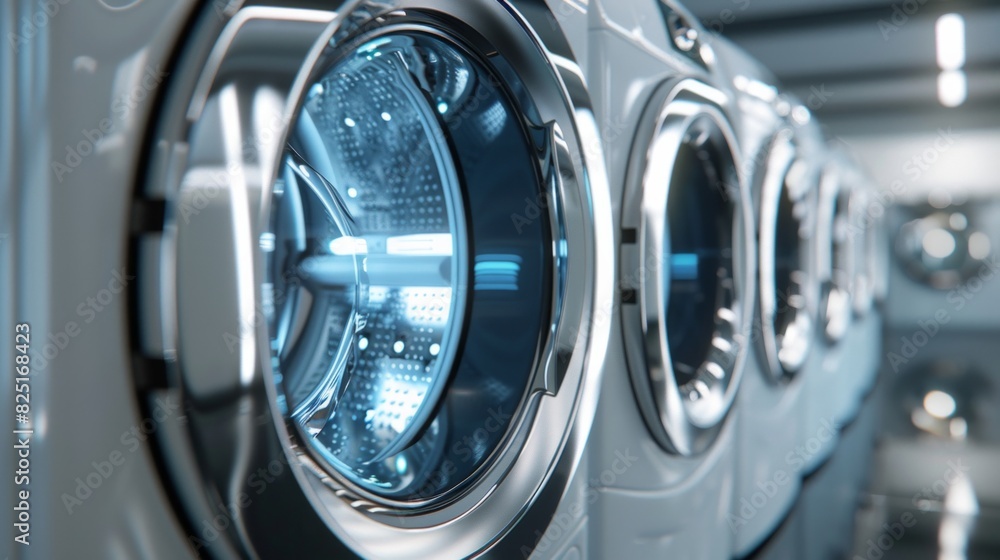 Modern washing machine close-up view Modern washing machine close-up view