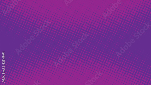 Pop art purple background in retro comic book style with halftone texture. Superhero cartoon fun backdrop design, vector illustration eps10