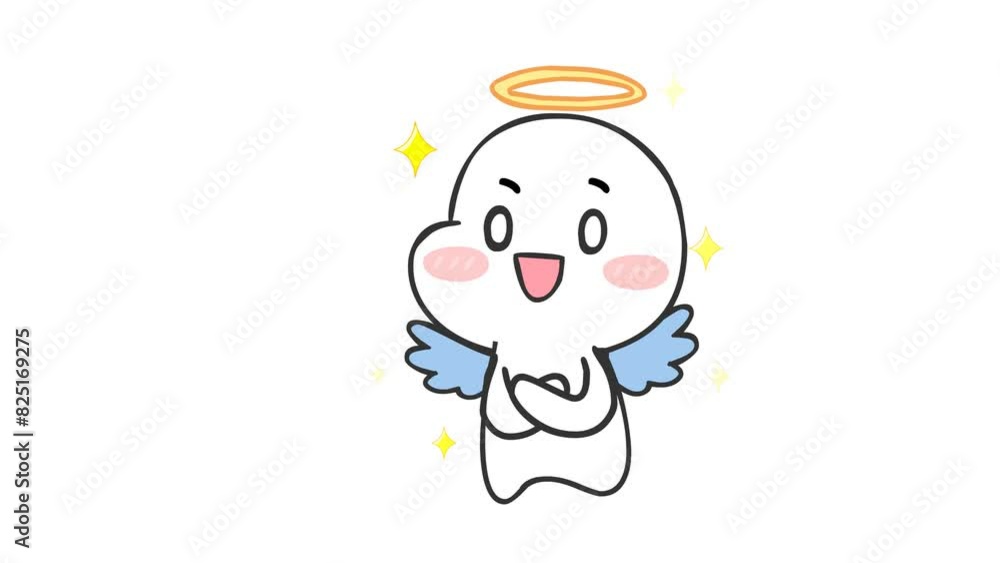 Animated Little Angel Peace Sign White Background Animated Little Angel Peace Sign White Background