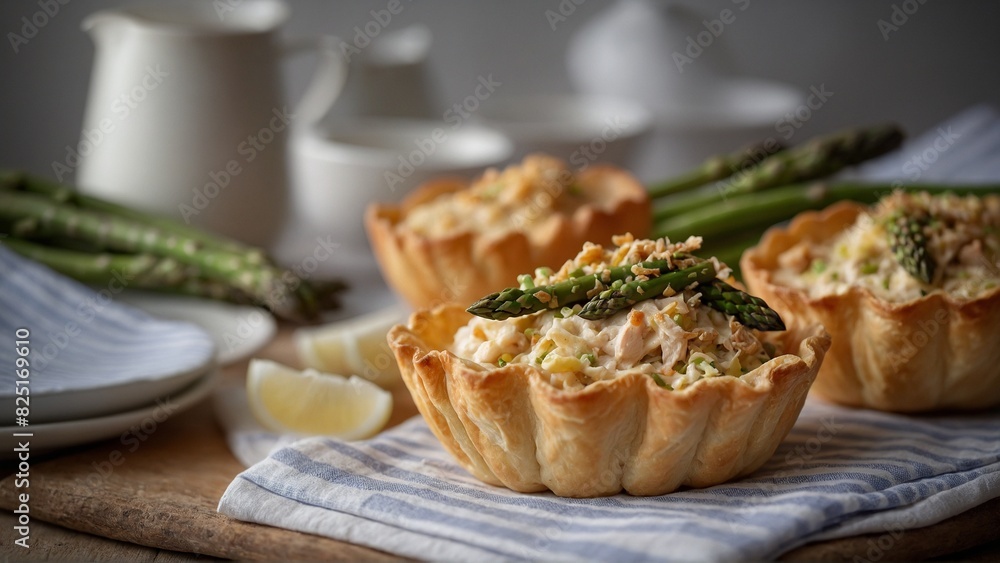 Tarteletter (Pastry Shells with Chicken and Asparagus Filling) Tarteletter (Pastry Shells with Chicken and Asparagus Filling)