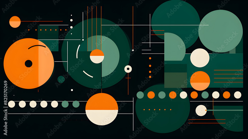 Obraz premium Digital technology geometric lines abstract background