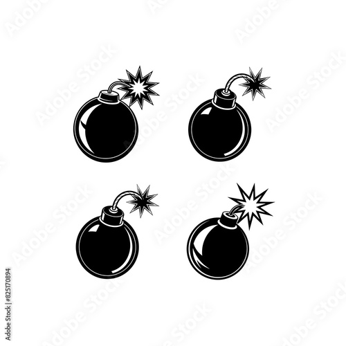 set of logo bomb vector illustration	
