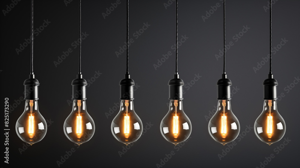 A Idea concept on black. Perpetual motion with light bulbs. A Idea concept on black. Perpetual motion with light bulbs.