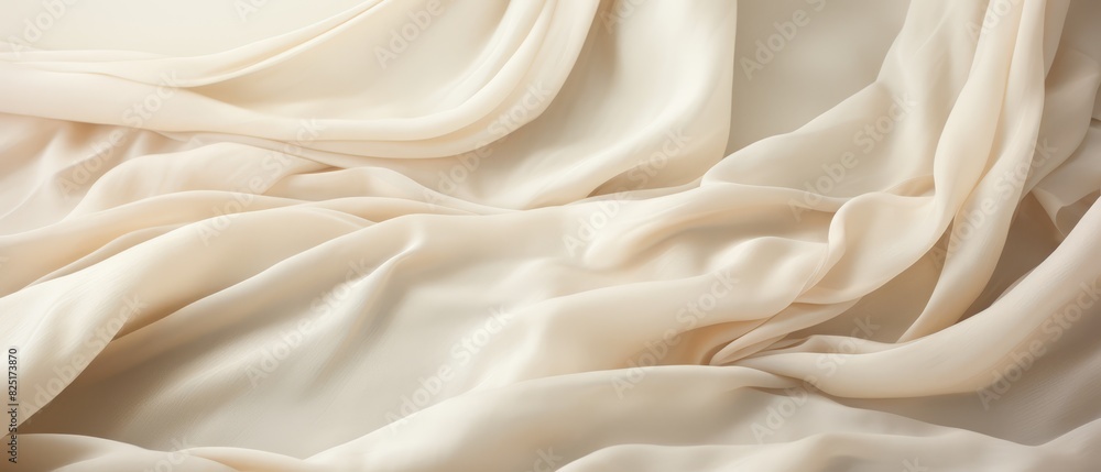 Fine linen fabric in light beige, perfect for elegant overlays Fine linen fabric in light beige, perfect for elegant overlays