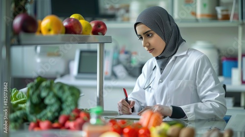 Culinary Creativity: Hijab-Clad Woman Crafting Culinary Magic in Kitchen © pvl0707