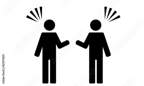 会話する人　人物ピクトグラム　シルエット