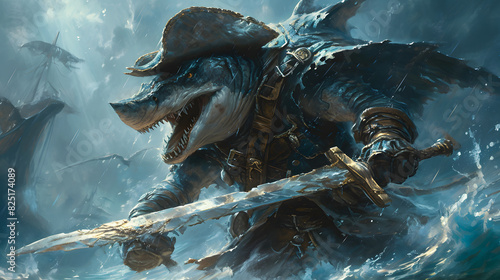 illustrations of A Shark Scary pirates photo