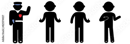 Collection of stick figures with different poses, human icon
