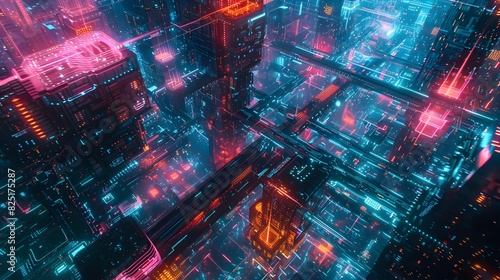 Luminous Metropolis in a Visionary Cyber Landscape