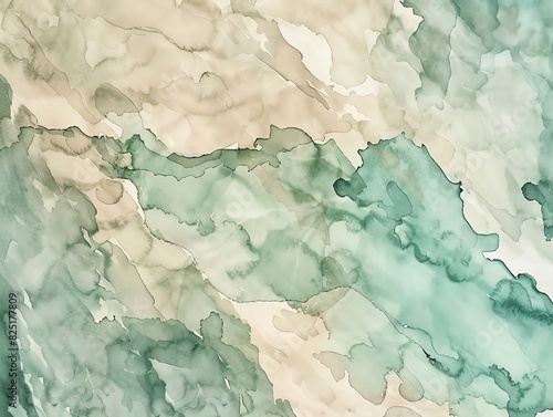 Wallpaper Mural Watercolor texture with calming shades of seafoam green and sandy beige Torontodigital.ca