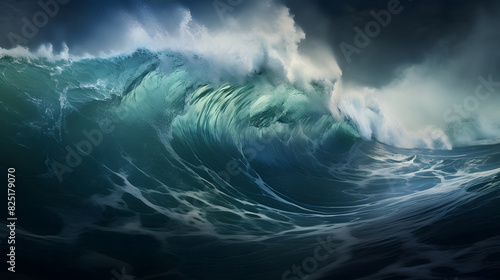 Digital rotation sea water ocean turbulence abstract poster background photo