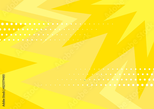 Fun lemon yellow pop art comic book background with dotted halftone design. Retro superhero backdrop, vector illustration eps10