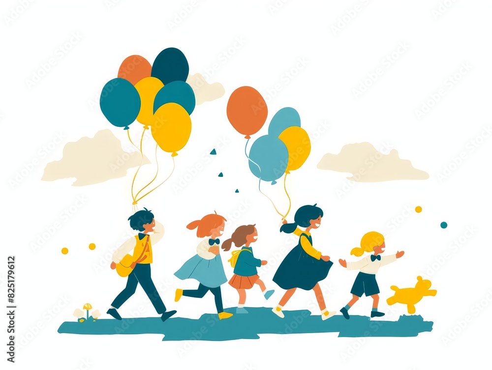 children with balloons children with balloons