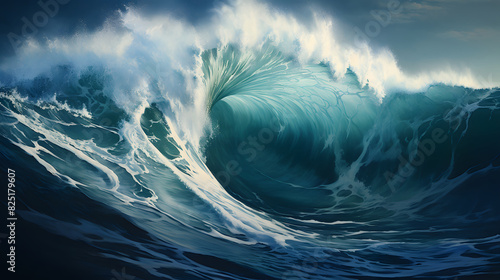 Digital rotation sea water ocean turbulence abstract poster background