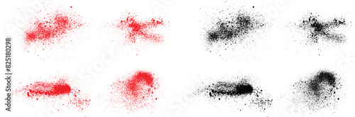 Abstract vector blood black and red color ink paint brush stroke set. Ink paint vector brush stroke