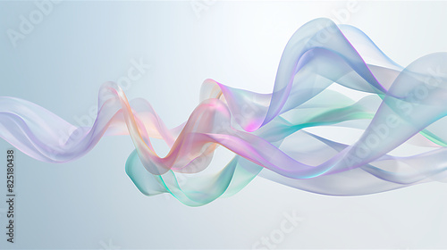 Elegant Abstract Wave. Light and Colorful Flowing Ribbons in a Soft Gradient Background