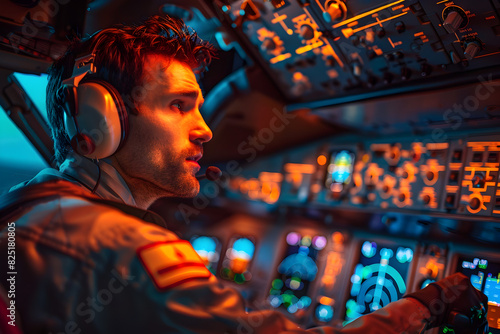 Wallpaper Mural Passionate Pilots Demonstrating Expertise and Professionalism in Modern Aviation Cockpit Torontodigital.ca