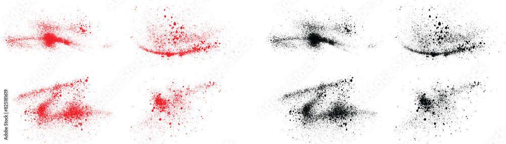 Grunge vector set of droplet black and red color blood brush stroke. Grunge paintbrush Grunge vector set of droplet black and red color blood brush stroke. Grunge paintbrush
