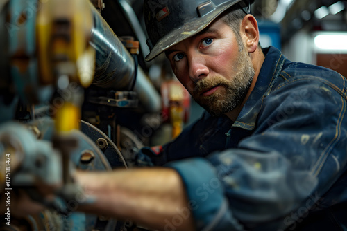 Plumber Operating Heavy Machinery Expert Skills in Modern Workplace photo