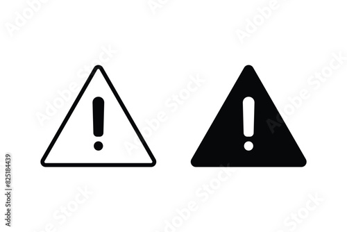 the Attention icon set. Danger symbol. Flat Vector Illustration. Vector attention sign with exclamation mark icon. Risk sign vector illustration.