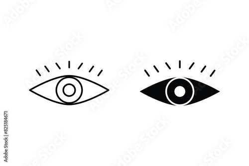 eye line icon set of vector