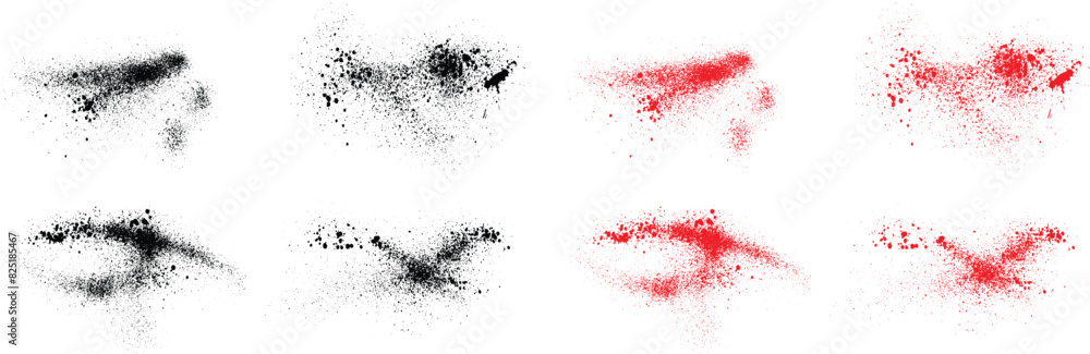 Ink blood splatter black and red color abstract paint background set. Ink brush stroke texture distressed background Ink blood splatter black and red color abstract paint background set. Ink brush stroke texture distressed background