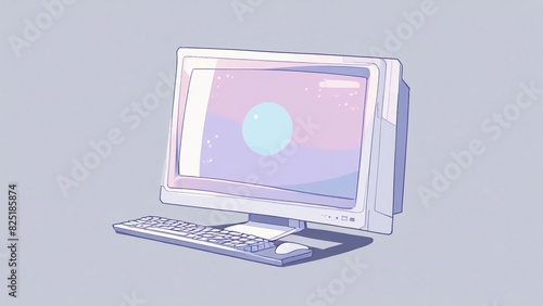 flat illustration vector computer icon