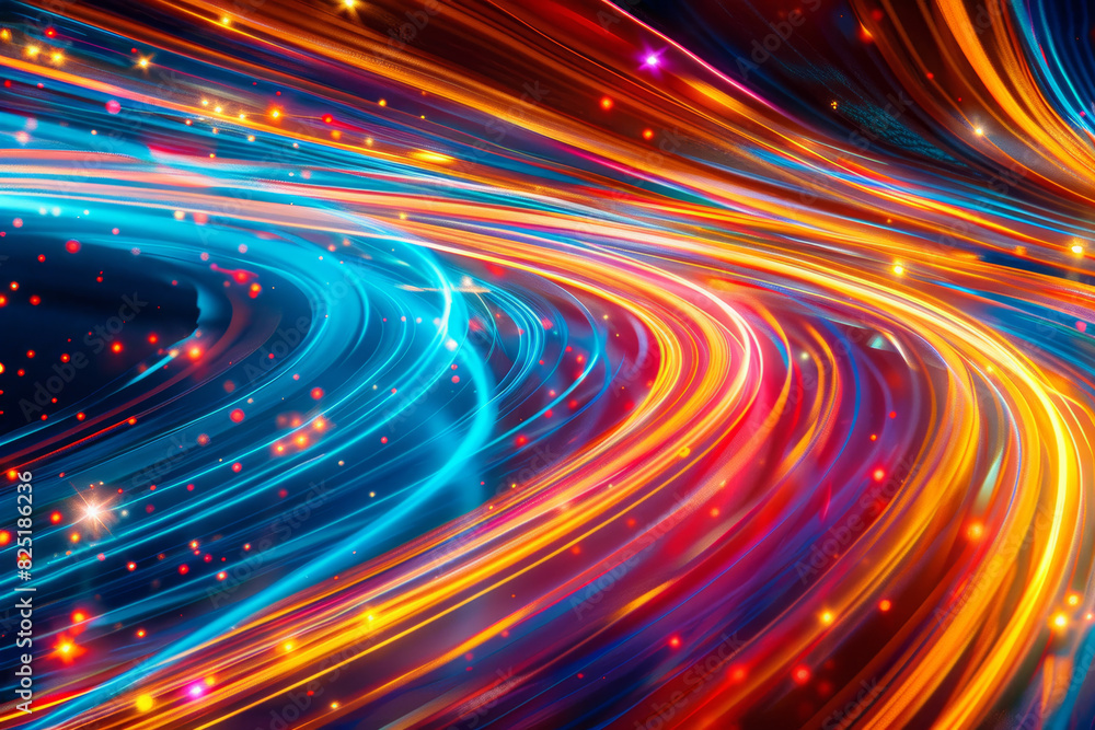 Colorful Light Trails and Dynamic Motion Background with Vibrant Streaks Colorful Light Trails and Dynamic Motion Background with Vibrant Streaks