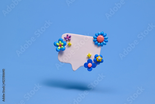 Blank frame design for massage with flower float on air