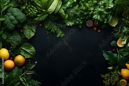Lush Verdant Garden A Culinary of Fresh Vegetables from a Top View Perspective