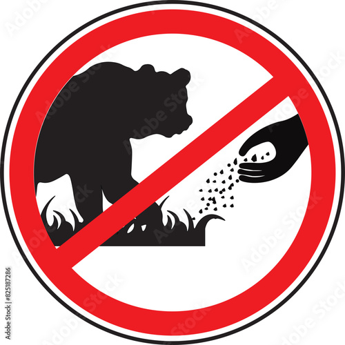 Do not feed the bear warning sign.eps