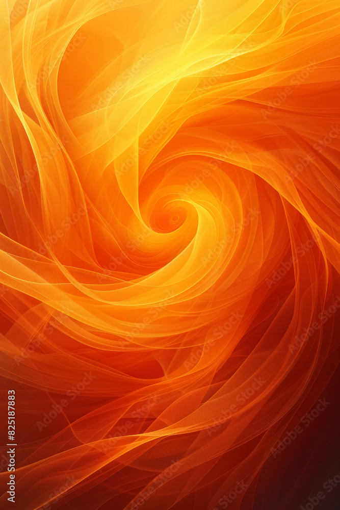 Dynamic Abstract Fiery Swirl in Vibrant Orange and Yellow Tones Dynamic Abstract Fiery Swirl in Vibrant Orange and Yellow Tones