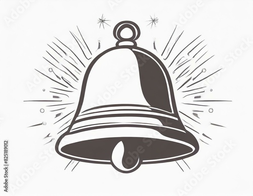 bell icon, vector image on white background, logo