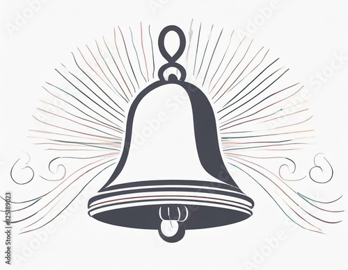 bell icon, vector image on white background, logo