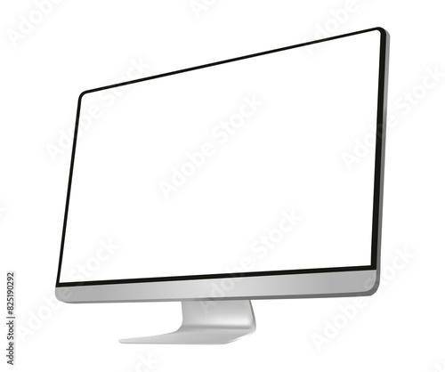 Realistic computer monitor isolated on transparent background. 