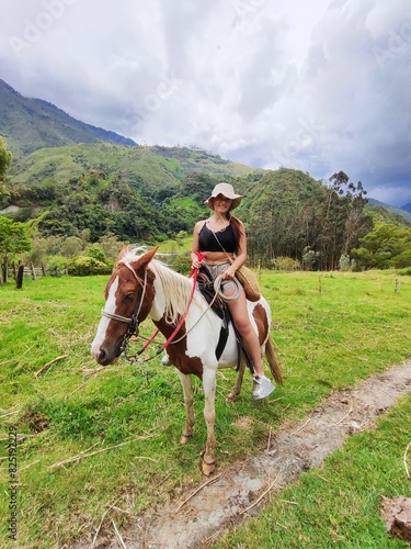 Woman riding a horse