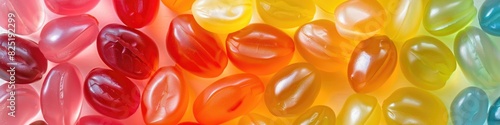 Colorful Sugar-Coated Jelly Candy Assortment Close-Up photo