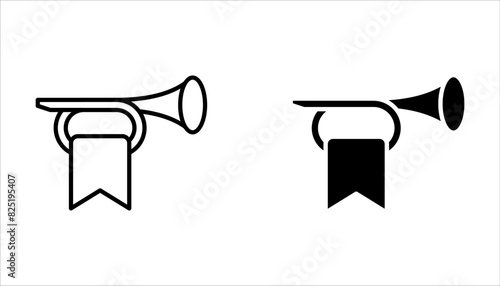 trumpet icon set vector music logo template on white background