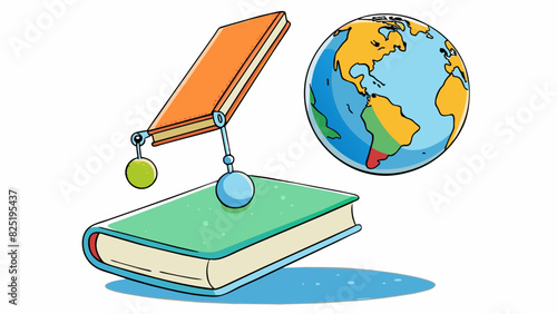 A book sitting on a table The force of gravity is pulling the book down towards the center of the Earth while the force of the table is pushing up on. Cartoon Vector.