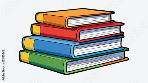 A book with its pages in correct order stacked neatly with the spine on the left side.. Cartoon Vector.