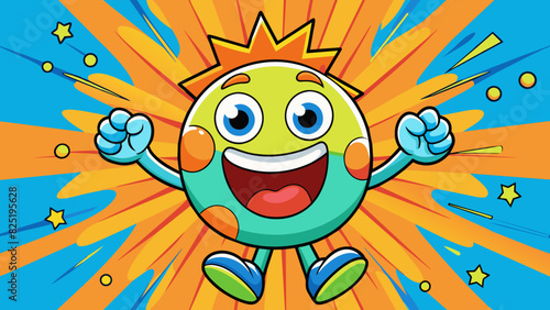 A bright colorful painting bursting with energy reflects an enthusiastic and optimistic attitude towards life.. Cartoon Vector.