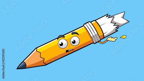 A broken pencil with shard ends indicates a perfectionist attitude that is too focused on details and cant move forward without a perfect outcome.. Cartoon Vector.