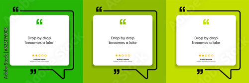 3D bubble testimonial banner, quote, infographic. Social media post template designs for quotes. Empty speech bubbles, quote bubbles and text box. Vector Illustration EPS10.
