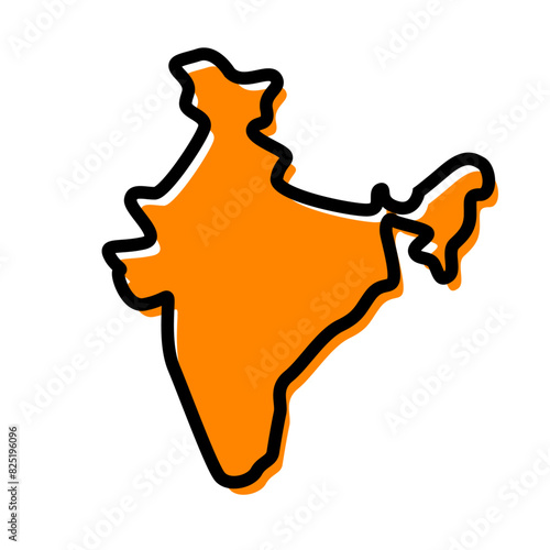 INDIA MAP IN RETRO STYLE