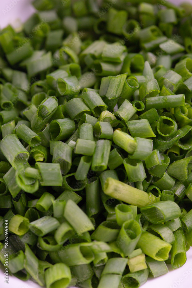 Thin chopped green onions aromatic herb food plant seasoning Thin chopped green onions aromatic herb food plant seasoning