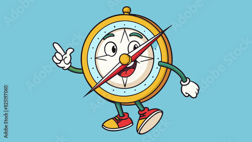 A compass with a wavering needle unable to confidently point towards the right direction symbolizing doubt in decisionmaking.. Cartoon Vector.