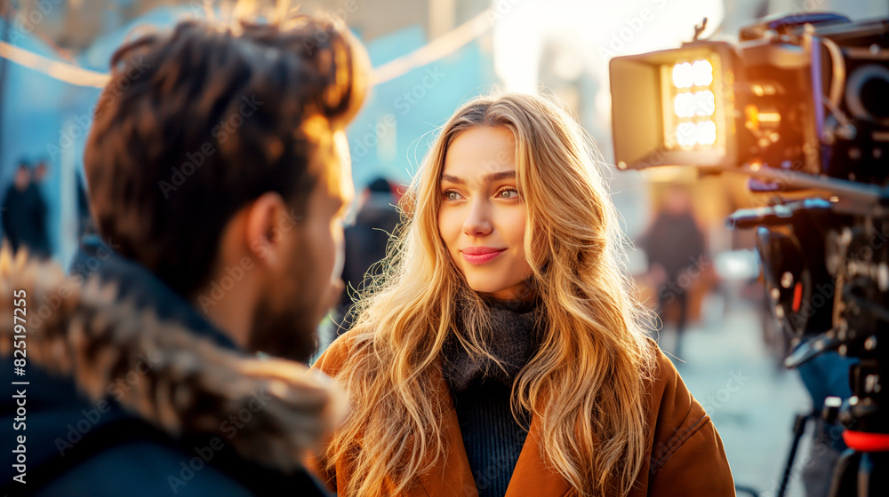 Two individuals capturing a scene with a camera.