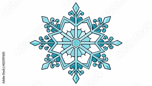A delicate and intricate snowflake made up of unique and symmetrical patterns representing beauty and individuality.. Cartoon Vector.