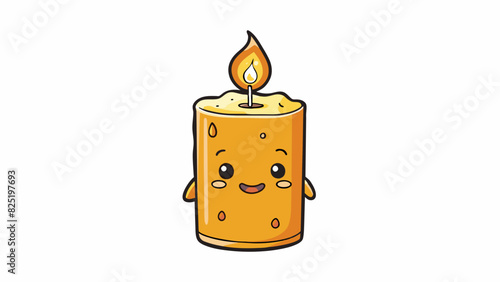 A deliciously scented candle made from allnatural ingredients emitting a strong and longlasting fragrance without any harsh chemicals or artificial. Cartoon Vector.
