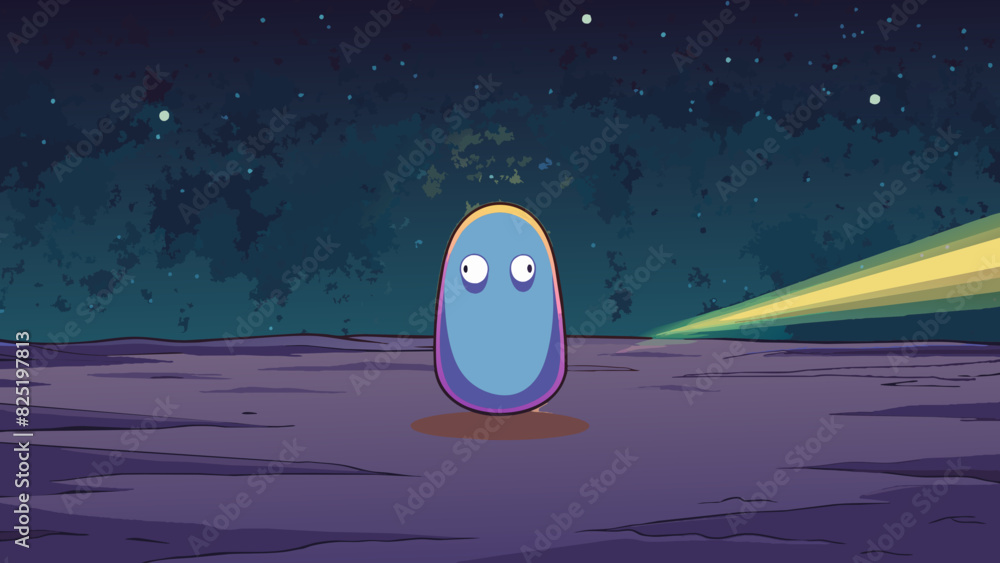 A distant luminescent object appearing as a single point of light ...